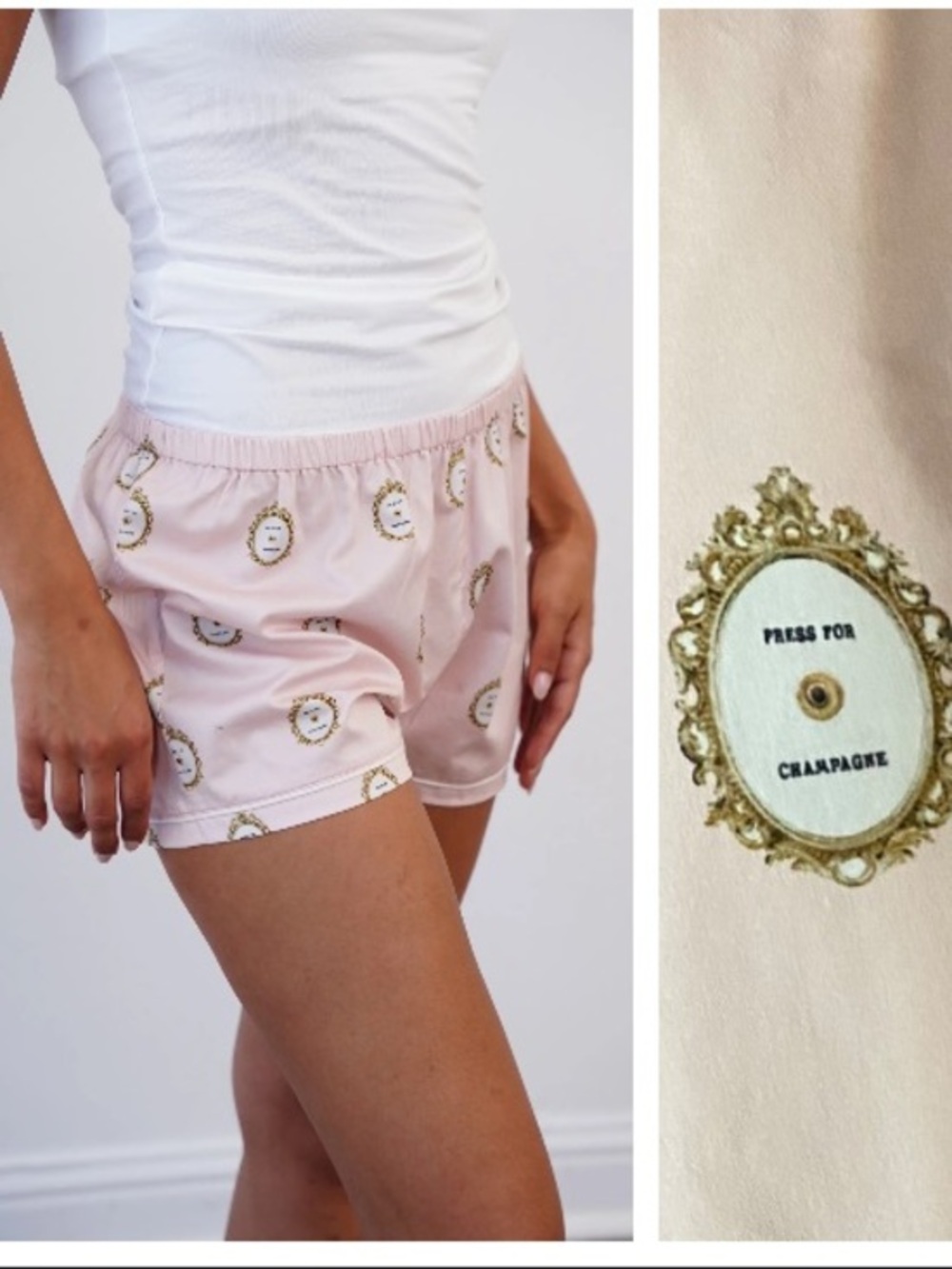 Toss Designs Light Pink Press for Champagne Pajama Shorts Medium